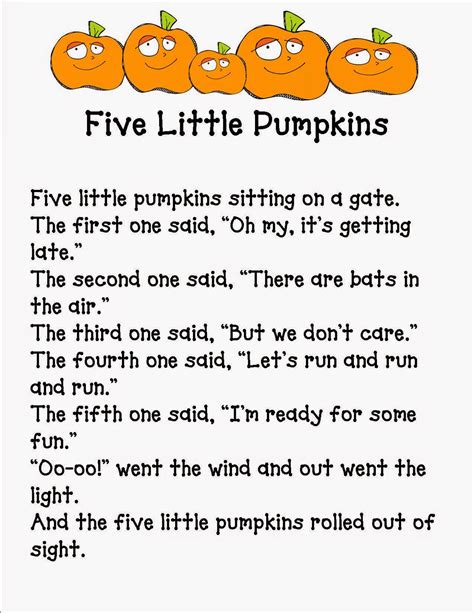 five little pumpkins clipart|5 little pumpkins free printable.